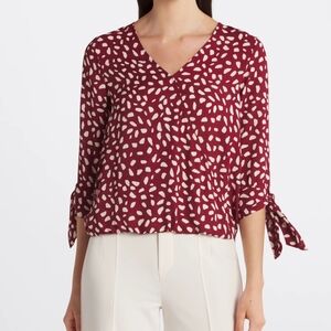 Women's Burgundy Patterned Top